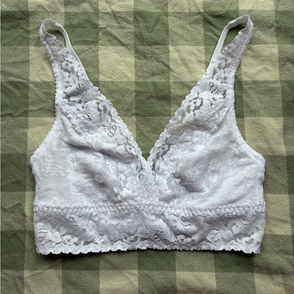 Felina White Lace Wireless Bralette